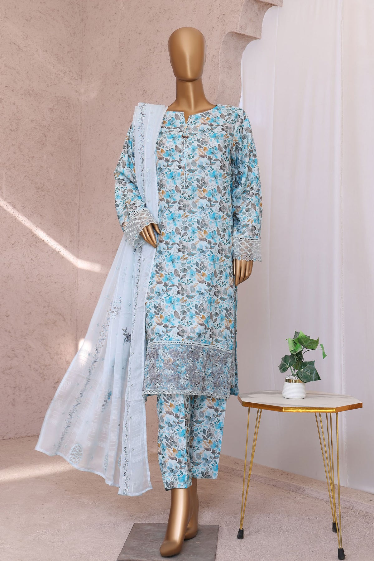 Vogue By HZ Unstitched 3 Piece Emb Raw Silk Collection-VRS-1113