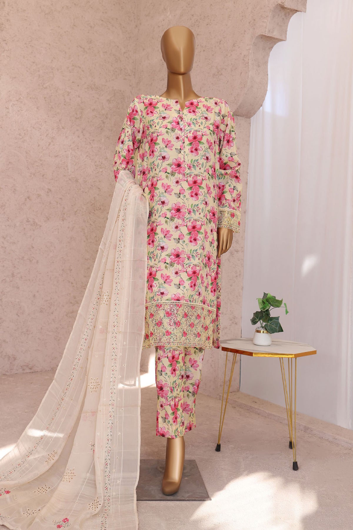 Vogue By HZ Unstitched 3 Piece Emb Raw Silk Collection-VRS-1115