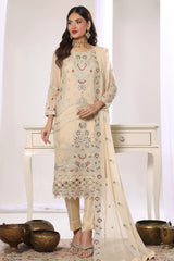 Aura By Soghat Unstitched 3 Piece Luxury Chiffon Formals Suit-Valerie