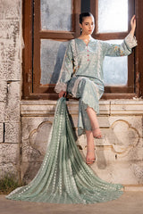 Dhaga Stitched 3 Piece Summer Suit-Veridian