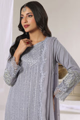 Aura By Soghat Unstitched 3 Piece Luxury Chiffon Formals Suit-Veronica