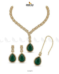 Zeesy-Victorian Bold Gemstone Necklace Set