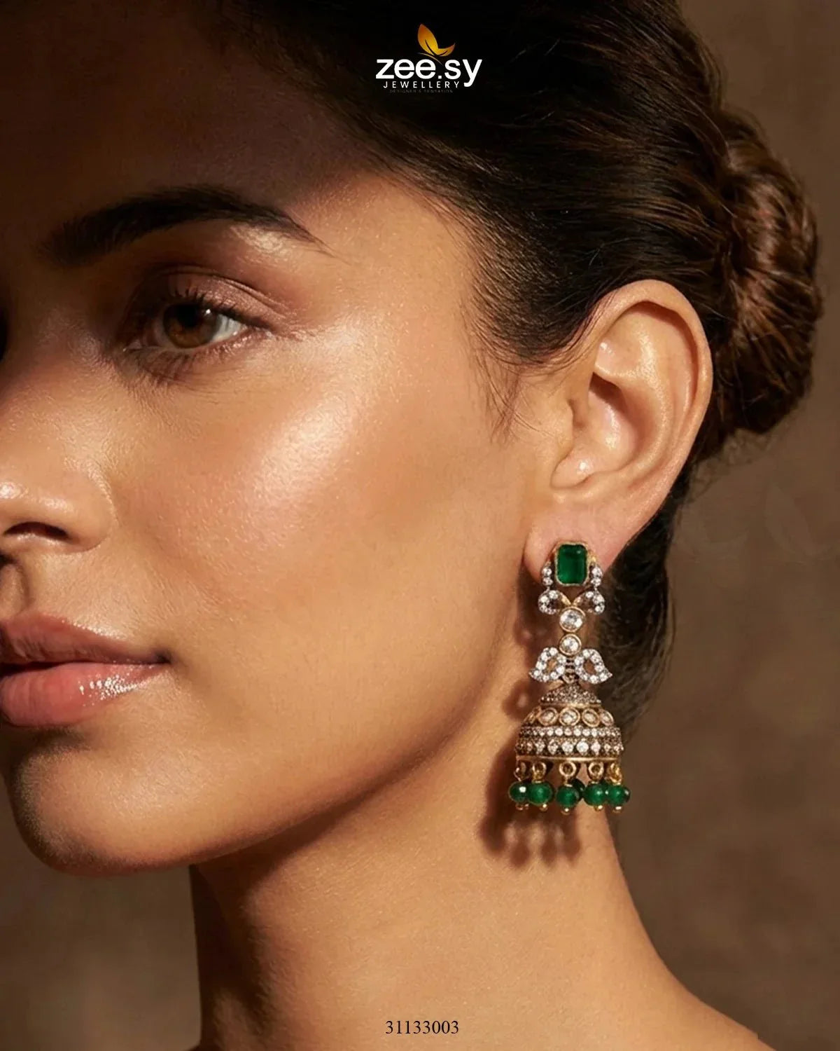 Victorian Jhumka Uncut Stone Earrings