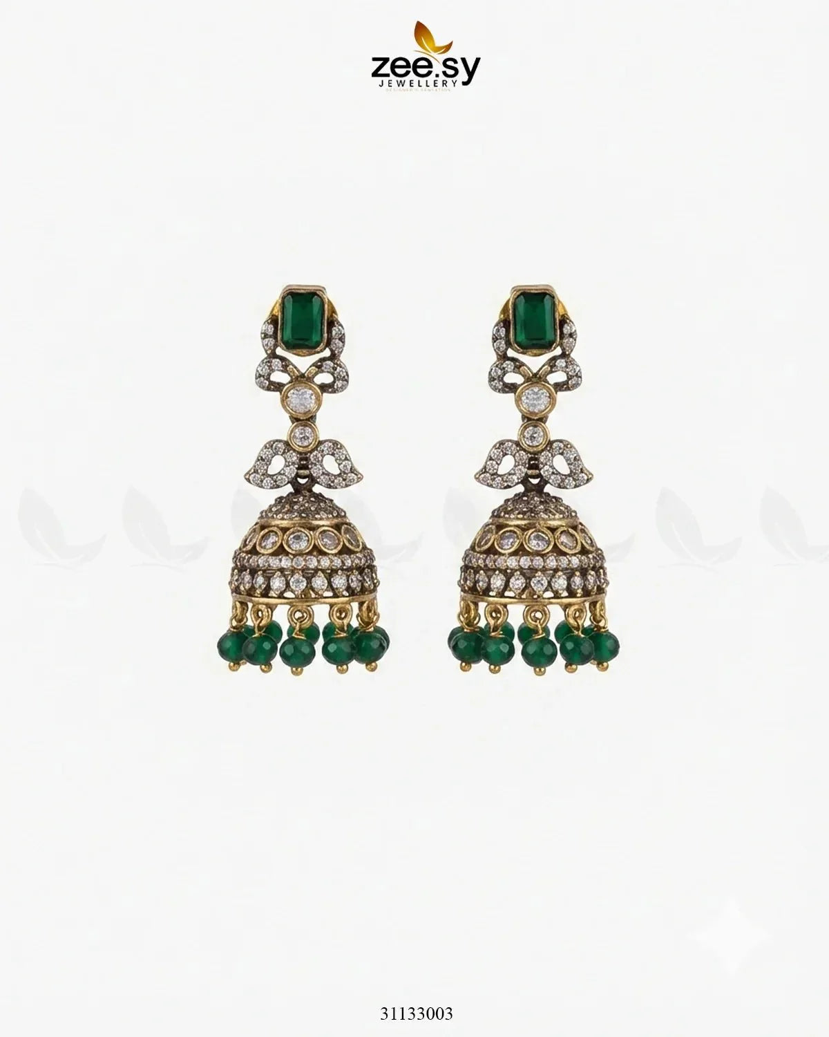 Victorian Jhumka Uncut Stone Earrings