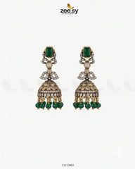 Victorian Jhumka Uncut Stone Earrings