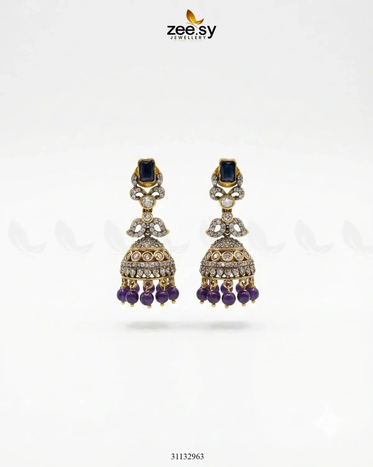 Victorian Jhumka Uncut Stone Earrings
