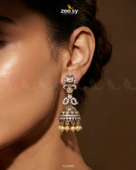 Victorian Jhumka Uncut Stone Earrings