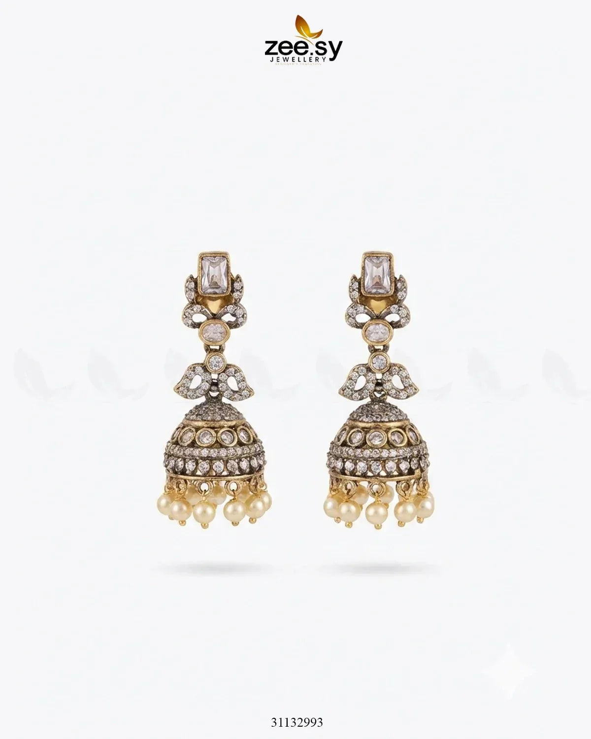 Victorian Jhumka Uncut Stone Earrings