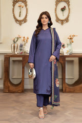 Summer Scent By Nine Needles Stitched 3 Piece Summer Collection'2025-Violet Bloom-NP-11