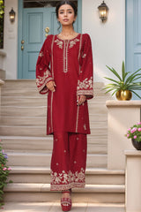 Vybe By Sada Bahar Stitched 2 Piece Emb Cotton Collection'2025-MEL-MK52-MAHROON