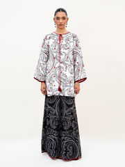 Aadaab Boutique Mahira – Scarlet Touch Printed 3-Piece Suit