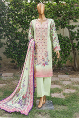 Bin Saeed Stitched 3 Piece Printed Cotton Mid Summer Collection'2024-WC-1070-Mint