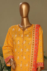 Bin Saeed Stitched 3 Piece Exclusive Chikankari Cotton Vol-01 Collection'2024-WC-1123-Mustard