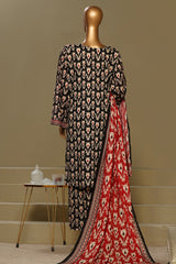 Bin Saeed Stitched 3 Piece Exclusive Chikankari Cotton Vol-01 Collection'2024-WC-1130-Black