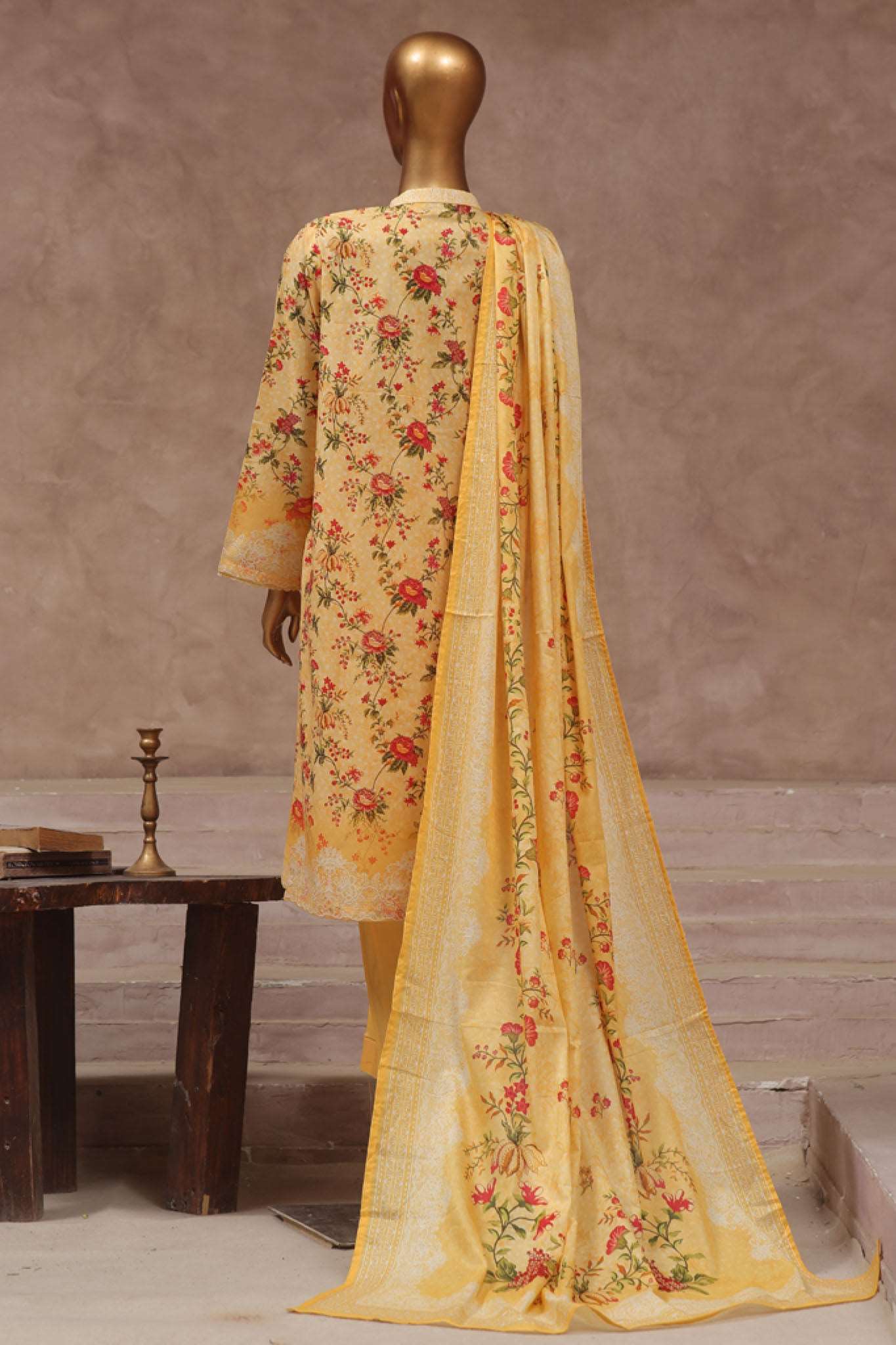 Bin Saeed Stitched 3 Piece Exclusive Printed Cotton Vol-02 Collection'2024-WC-1321-Yellow