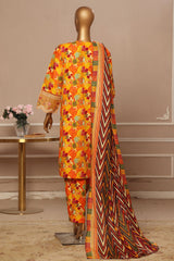 Bin Saeed Stitched 3 Piece Exclusive Emb Lawn Vol-03 Collection-WC-1704-Yellow