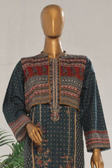 Bin Saeed Stitched 3 Piece Exclusive Emb Lawn With Coat Vol-02 Collection-WC-1736-Blue