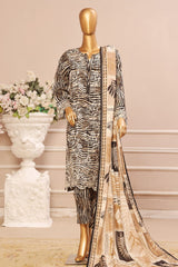 Bin Saeed Stitched 3 Piece Exclusive Emb Lawn Vol-05 Collection-WC-1949-Black