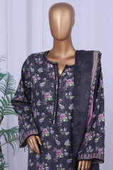 Bin Saeed Stitched 3 Piece Printed Cotton Vol-05 Collection'2025-WC-2509-Black