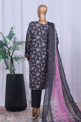 Bin Saeed Stitched 3 Piece Printed Cotton Vol-05 Collection'2025-WC-2509-Black