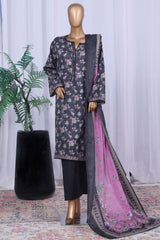Bin Saeed Stitched 3 Piece Printed Cotton Vol-05 Collection'2025-WC-2509-Black