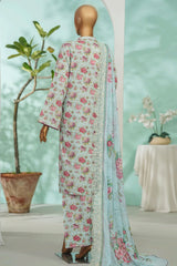 Bin Saeed Stitched 3 Piece Exc Luxury Lawn With Farshi Shalwar Suit-WC-2682 FEROZI