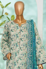 Bin Saeed Stitched 3 Piece Exc Luxury Lawn With Farshi Shalwar Suit-WC-2685 SKIN