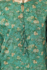Bin Saeed Stitched 3 Piece Luxury Laserkari Lawn Vol-03 Suit-WC-2808-GREEN
