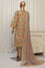 Bin Saeed Stitched 3 Piece Exclusive Printed Lawn Vol-04 Collection'2025-WCK-1912-Yellow