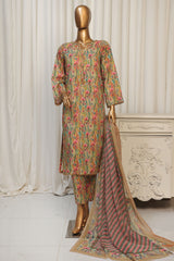 Bin Saeed Stitched 3 Piece Exclusive Printed Lawn Vol-04 Collection'2025-WCK-1912-Yellow
