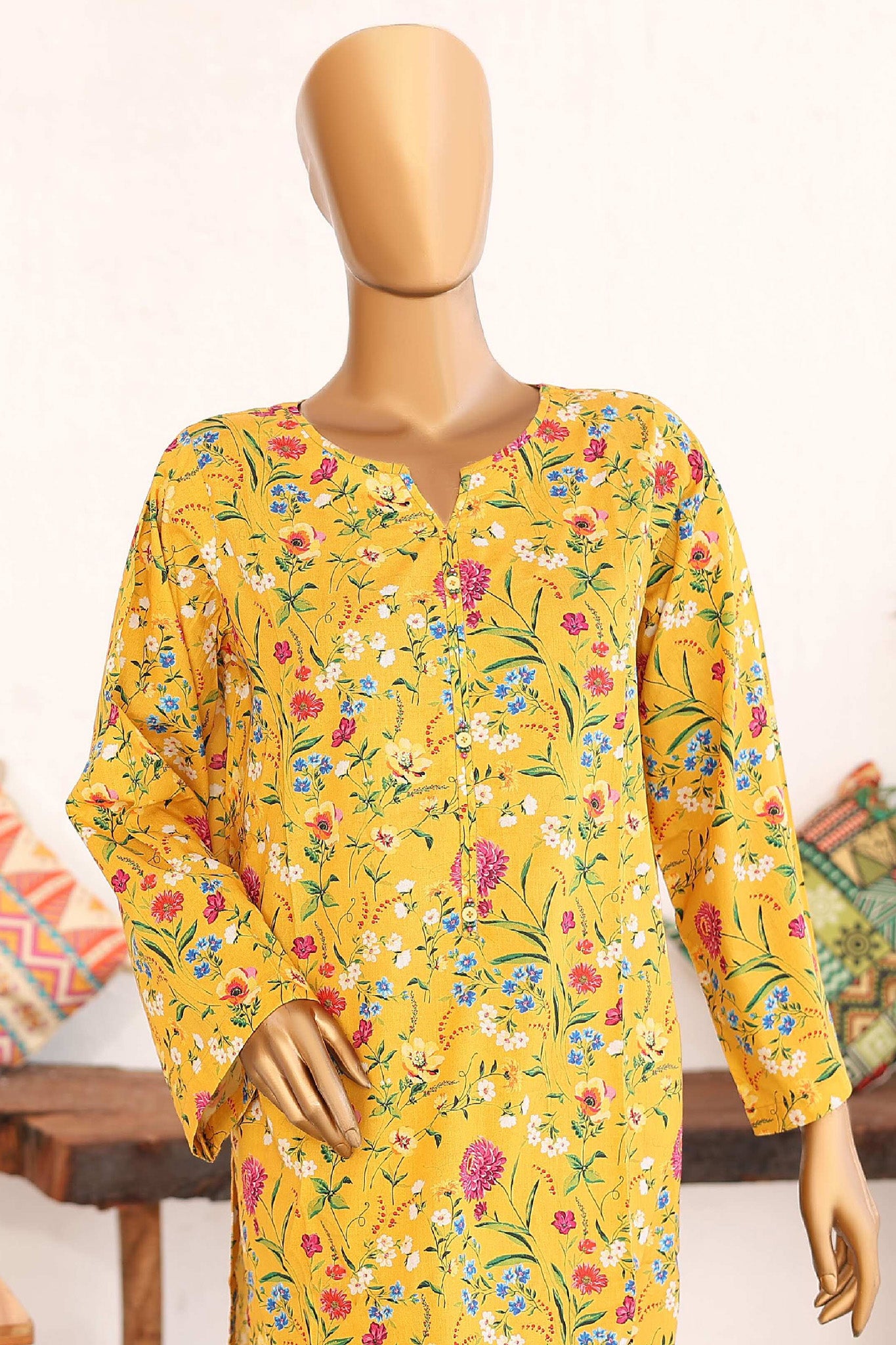 Bin Saeed Stitched 2 Piece Co Ords Cotton Vol-02 Collection'2024-WCK-984-Yellow