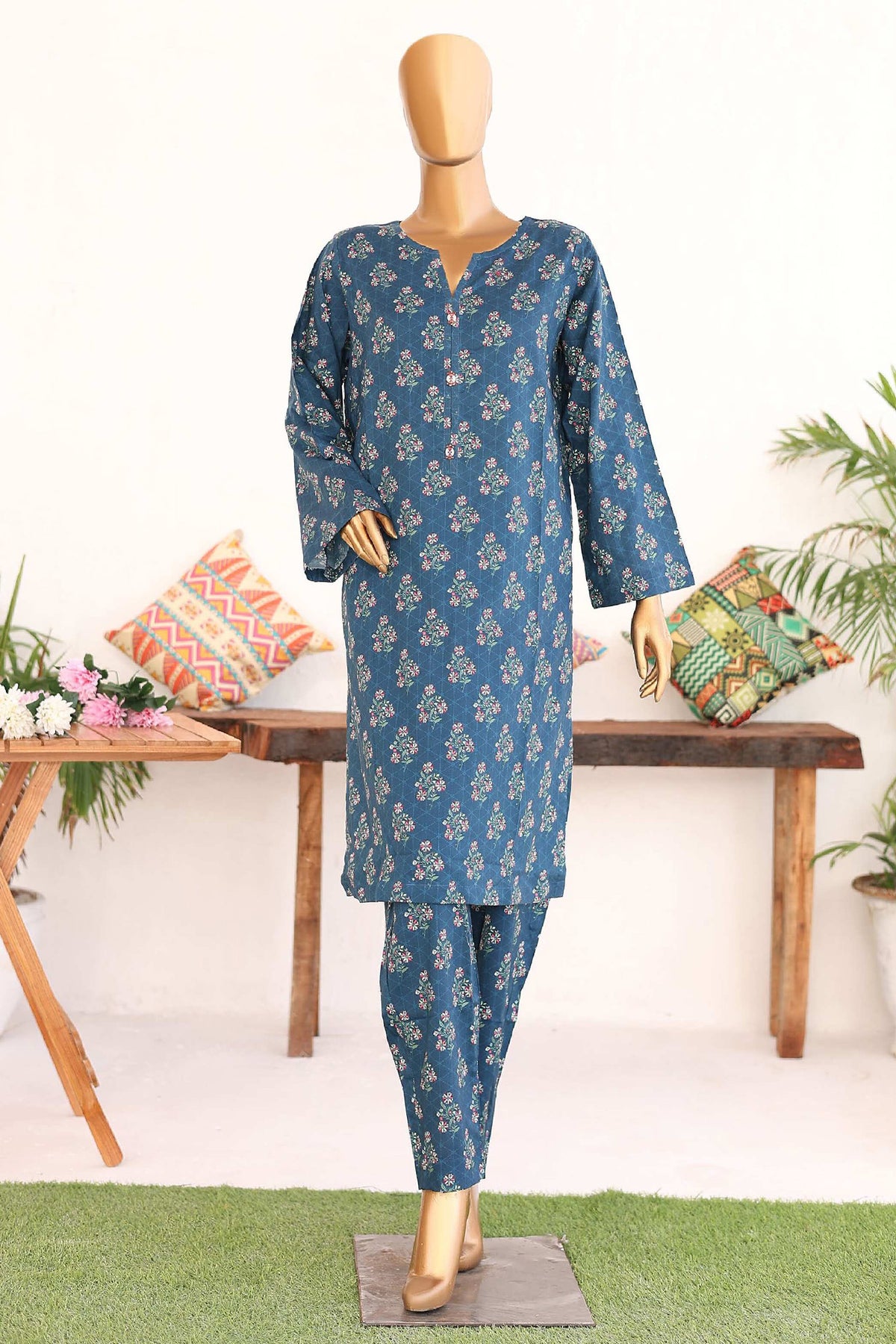 Bin Saeed Stitched 2 Piece Co Ords Cotton Vol-02 Collection'2024-WCK-985-Blue