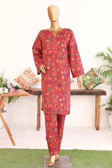 Bin Saeed Stitched 2 Piece Co Ords Cotton Vol-02 Collection'2024-WCK-988-Red