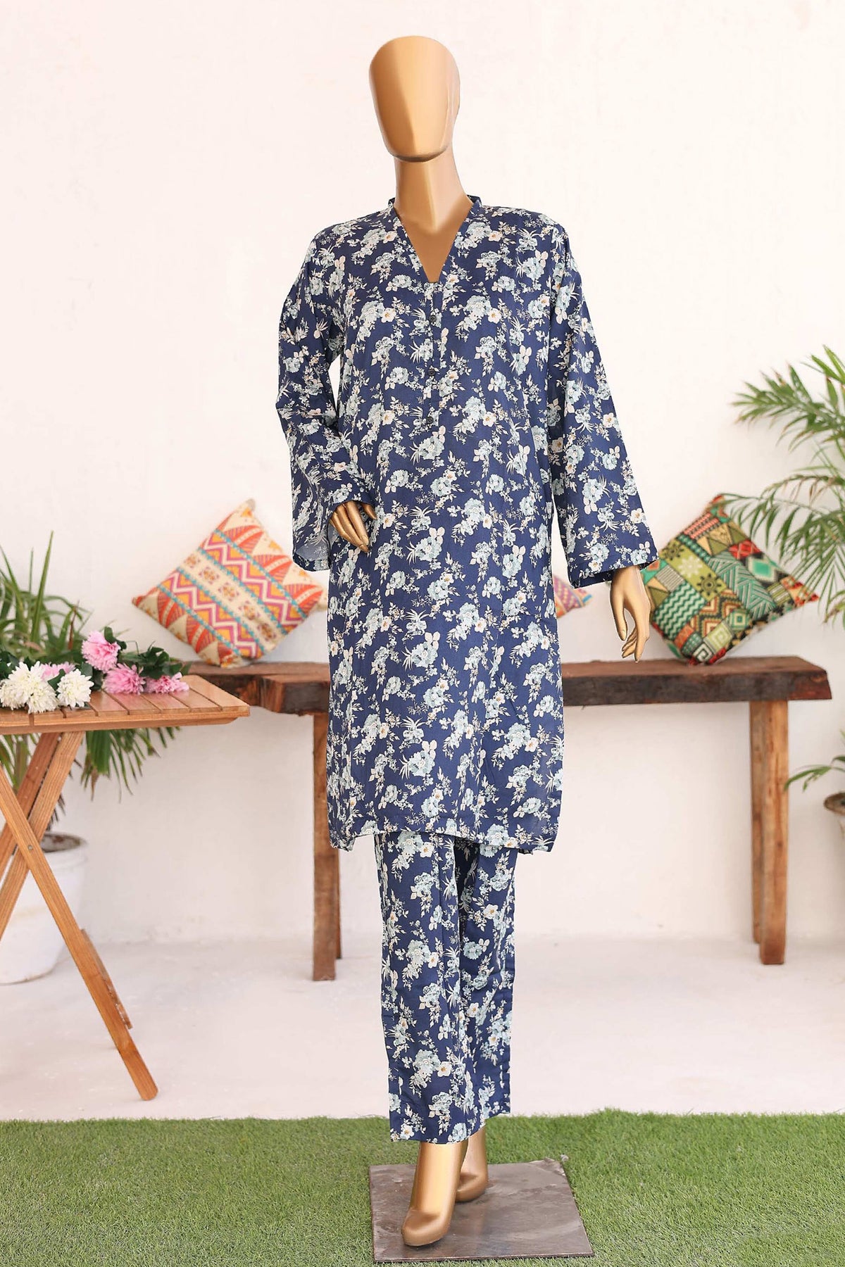 Bin Saeed Stitched 2 Piece Co Ords Cotton Vol-02 Collection'2024-WCK-989-Navy Blue