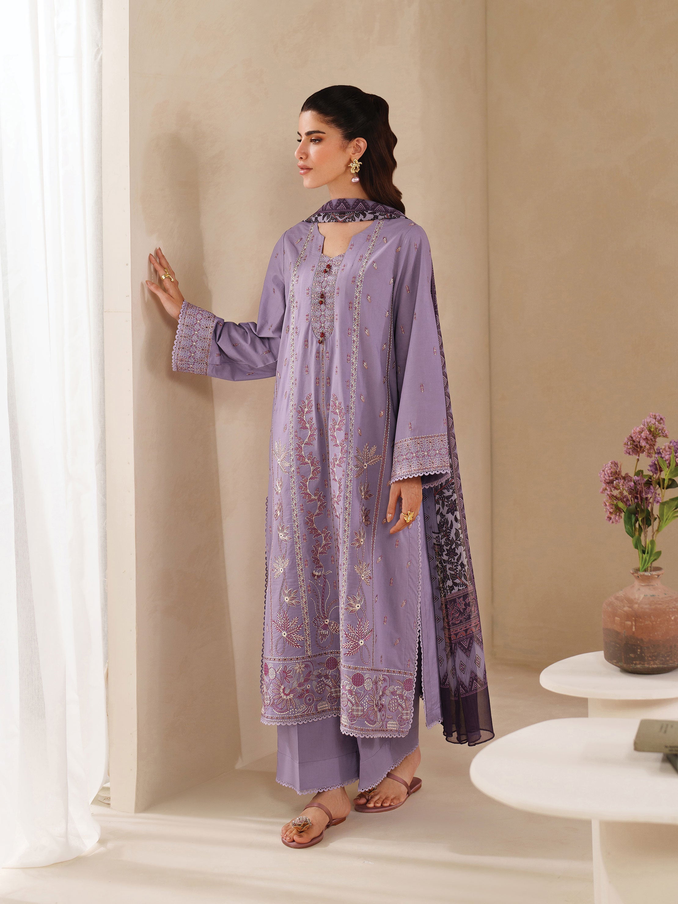 Ayra Solids by Garnet Stitched 3 Piece Collection'2025-Whispy