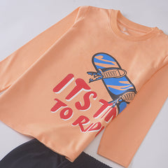 Kjunction Boys Printed Full Sleeve Suit (It's-Time)
