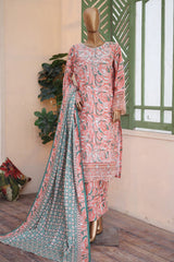 Bin Saeed Stitched 3 Piece Exclusive Emb Chikankari Khaddar Collection'2024-WK-1187-Pink