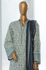 Bin Saeed Stitched 3 Piece Exclusive Printed Khaddar Vol-10 Collection'2024-WK-1229-Sky Blue