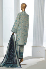 Bin Saeed Stitched 3 Piece Exclusive Printed Khaddar Vol-10 Collection'2024-WK-1229-Sky Blue