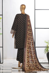 Bin Saeed Stitched 3 Piece Excessive Chikankari Khaddar Vol-03 Collection'2024-WK-1239-Black