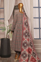 Bin Saeed Stitched 3 Piece Printed Khaddar Frocks Vol-01 Collection'2024-WK-1252-Black