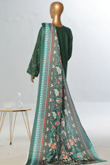 Bin Saeed Stitched 3 Piece Luxury Emb Khaddar With Shawl Collection'2024-WKK-1206-Green