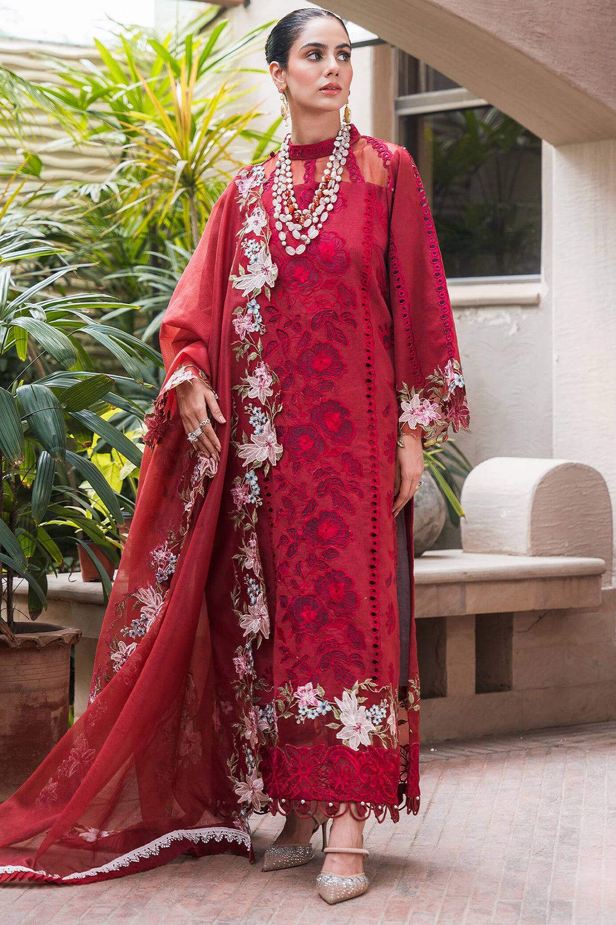 Asifa Nabeel Unstitched 3 Piece Luxury Winter Vol-02 Collection'2024-WL-08-Rouge