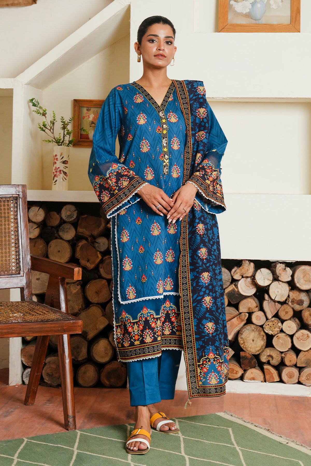 Zellbury Unstitched 3 Piece Digital Printed & Embroidered Cambric Collection'2024-WU-042