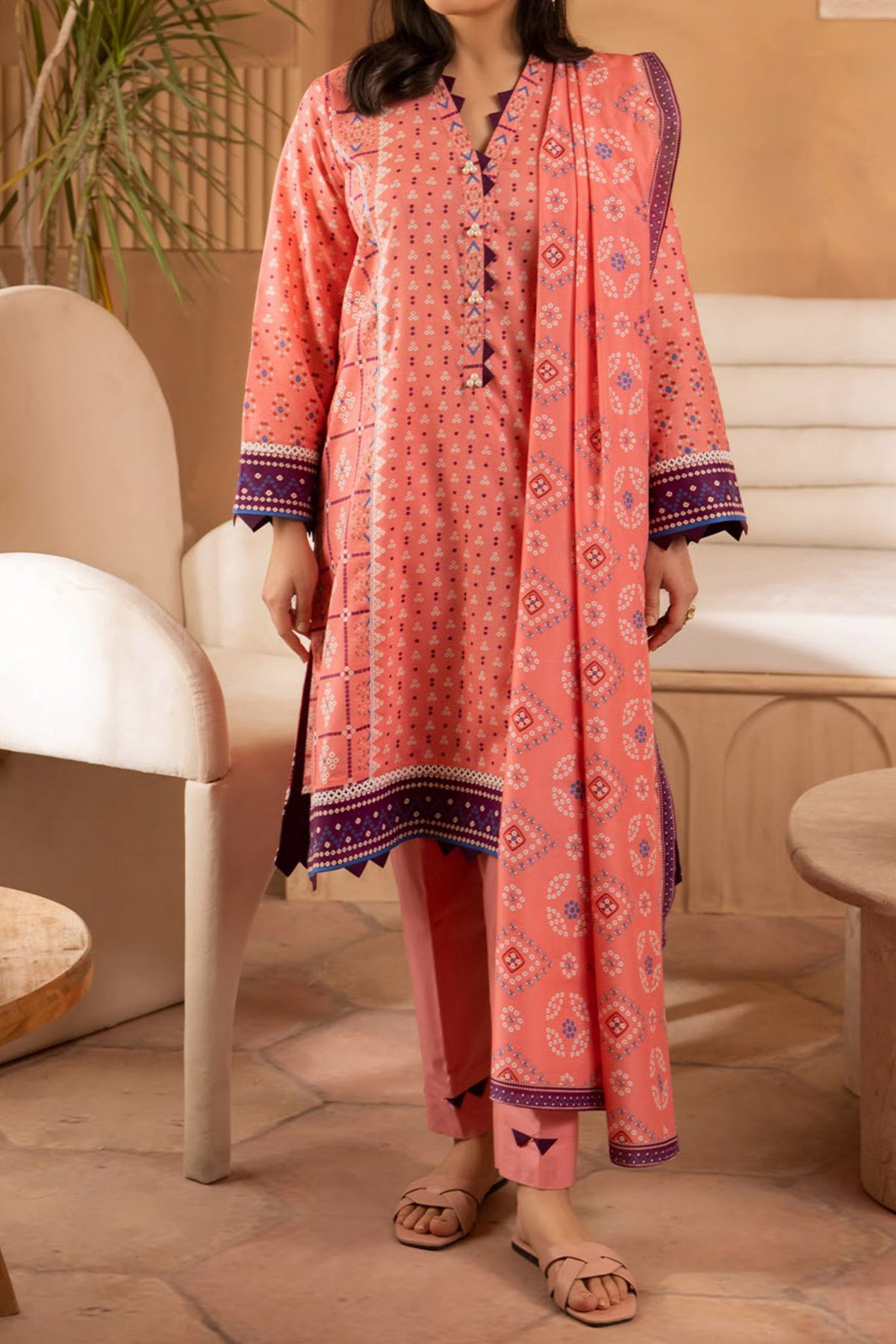 Zellbury Unstitched 3 Piece Emb & Printed Lawn Collection'2024-WU-059