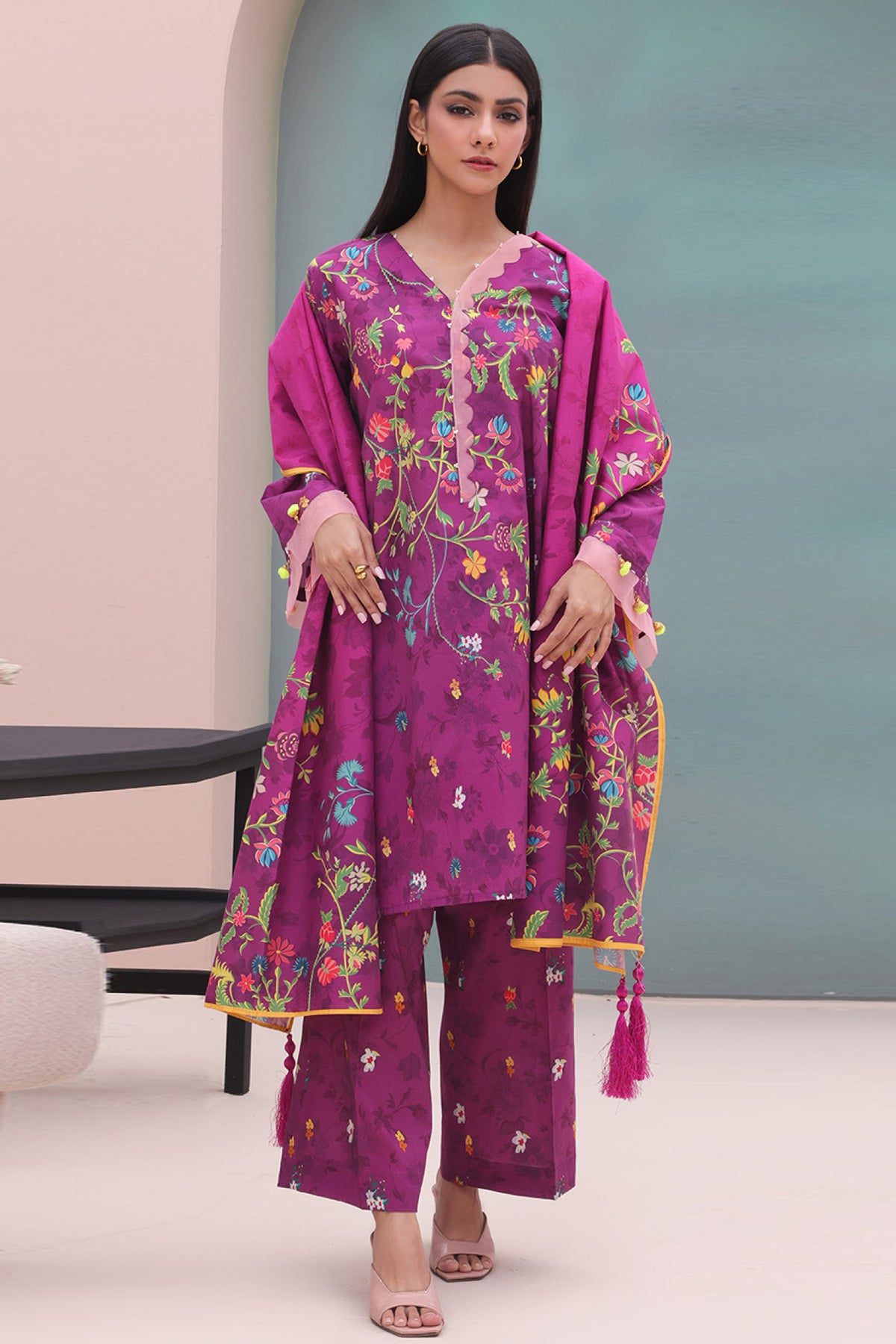 Zellbury Unstitched 3 Piece Digital Printed & Embroidered Cambric Collection'2024-WU-060