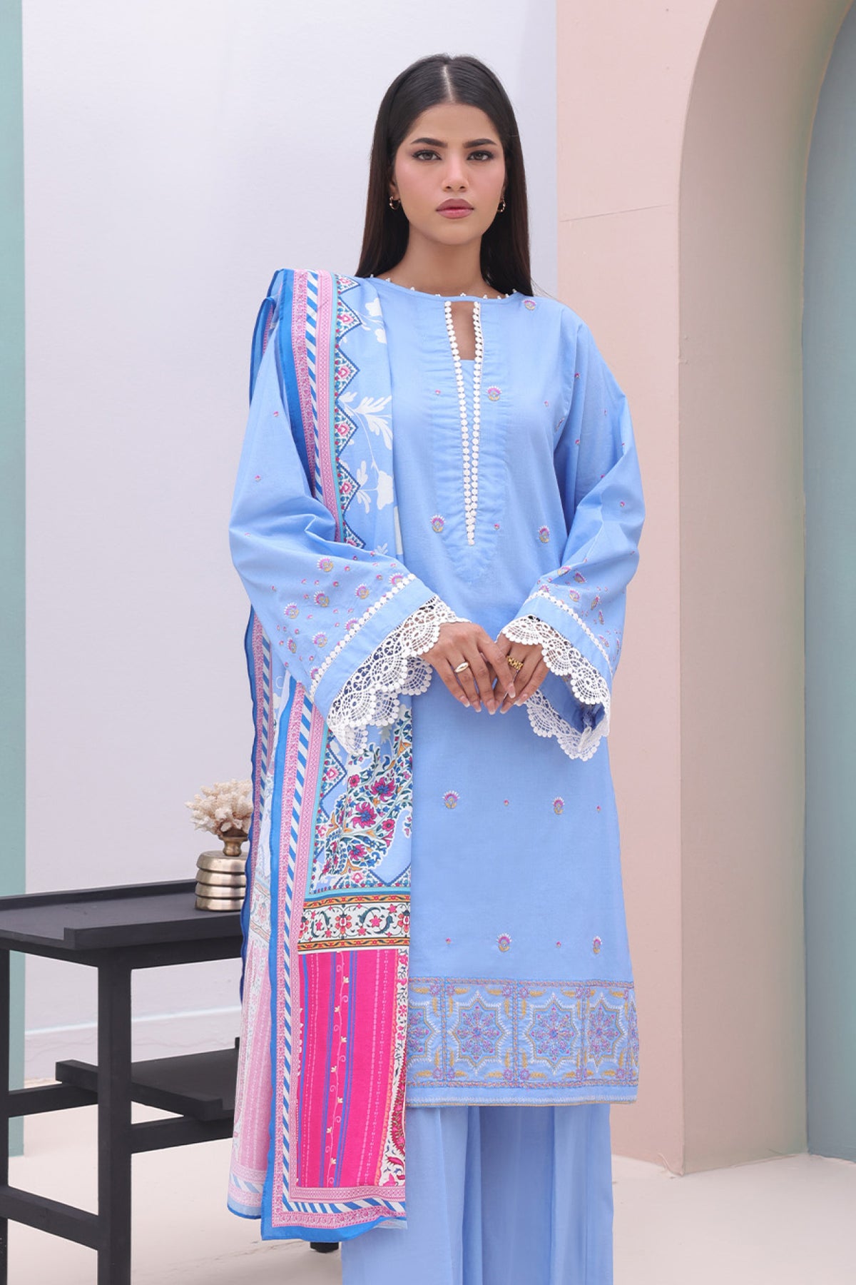 Zellbury Unstitched 3 Piece Digital Printed & Embroidered Cambric Collection'2024-WU-066