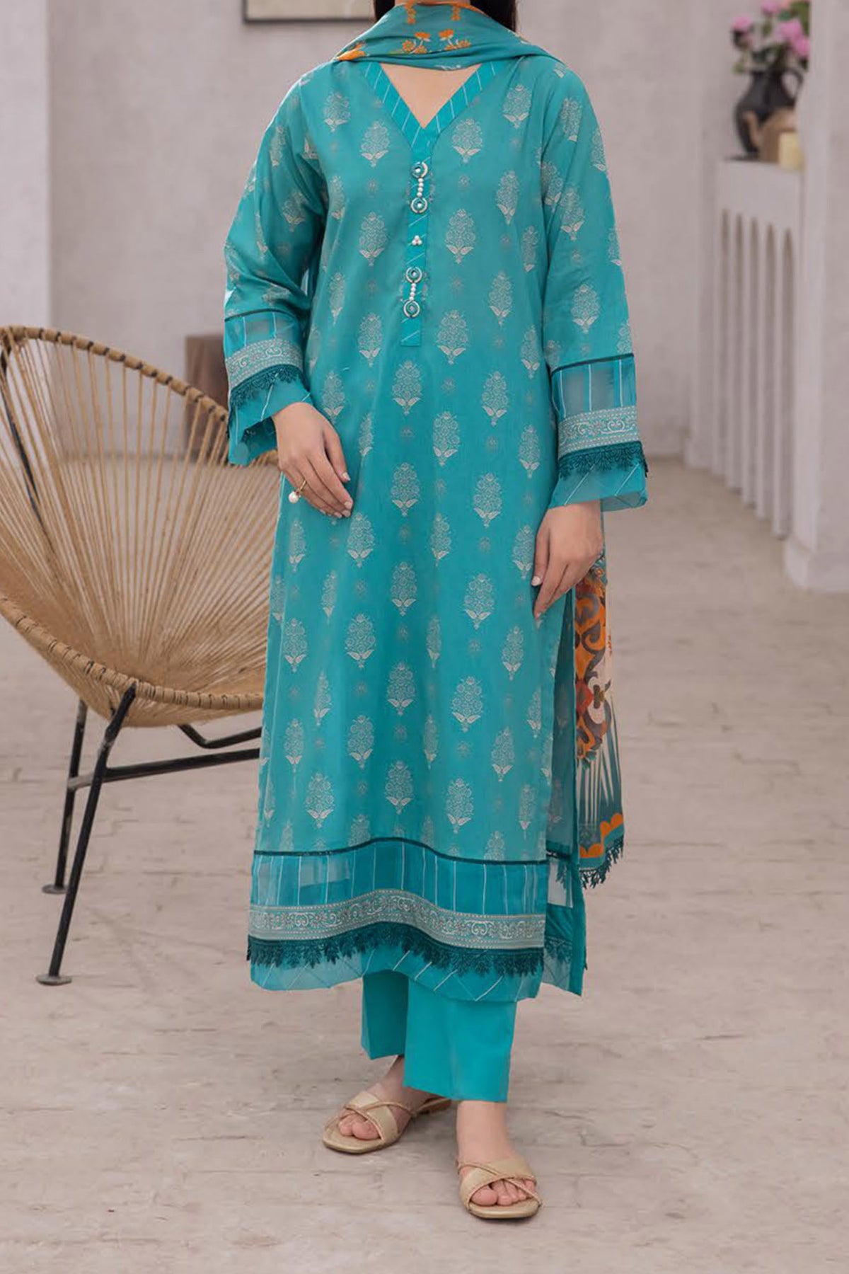 Zellbury Unstitched 3 Piece Digital Printed & Emb Lawn Vol-03 Collection'2024-WU-088