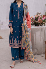 Zellbury Unstitched 3 Piece Emb & Printed Lawn Collection'2024-WU-127