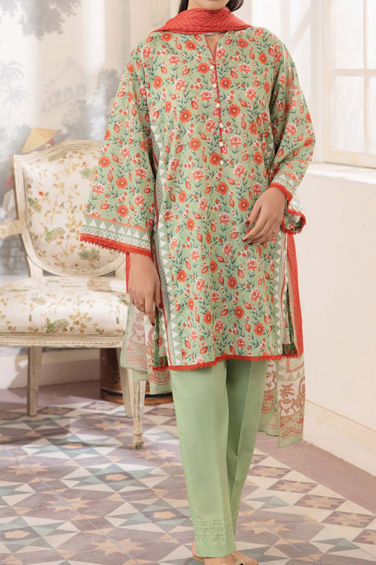 Zellbury Unstitched 3 Piece Emb & Printed Lawn Collection'2024-WU-625
